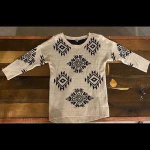 Charlotte Russe Aztec Crew Sweater in Medium